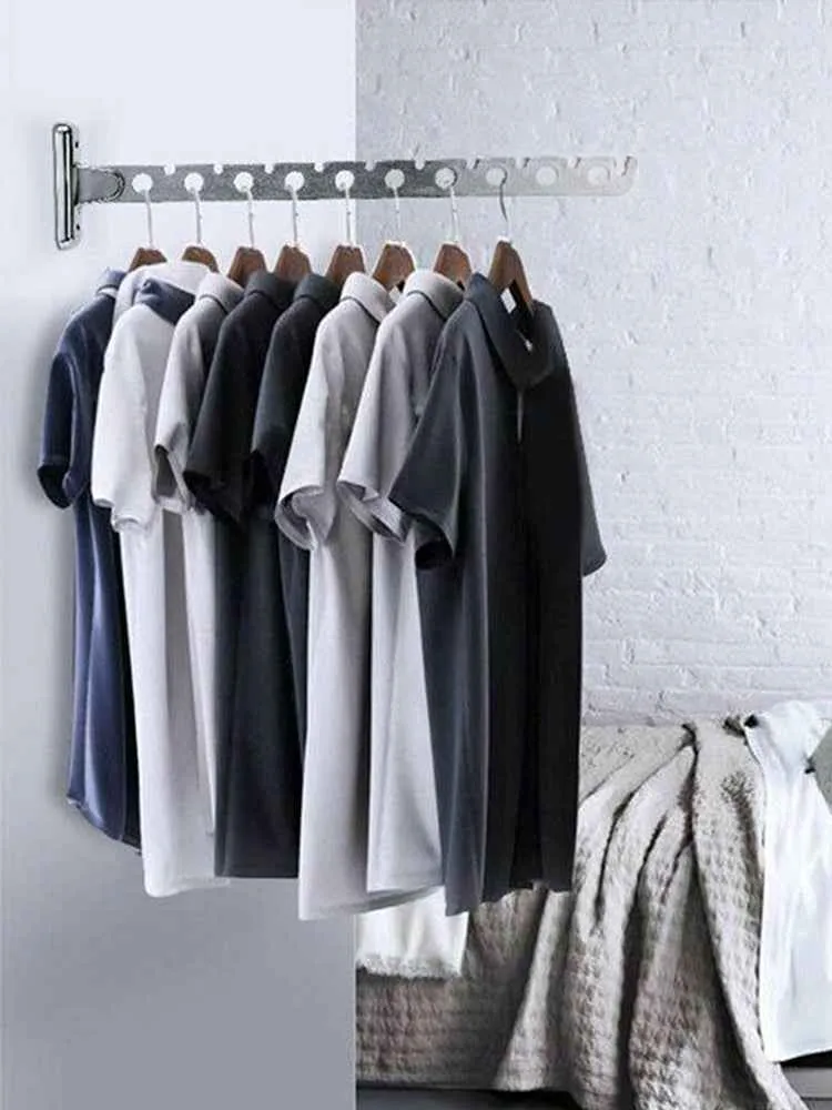 Cintre pour étendoir à linge mural pliable inox