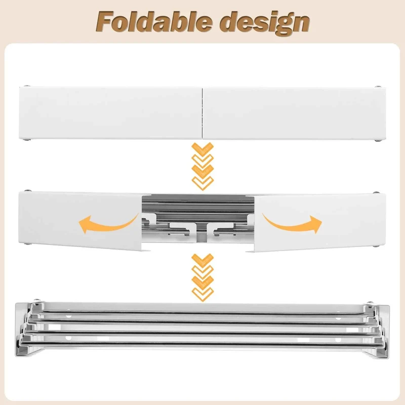 Étendoir à linge mural rabattable inox pliable