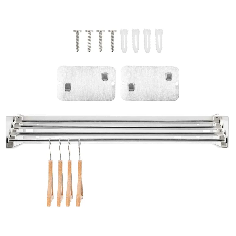 Étendoir à linge mural rabattable inox pliable