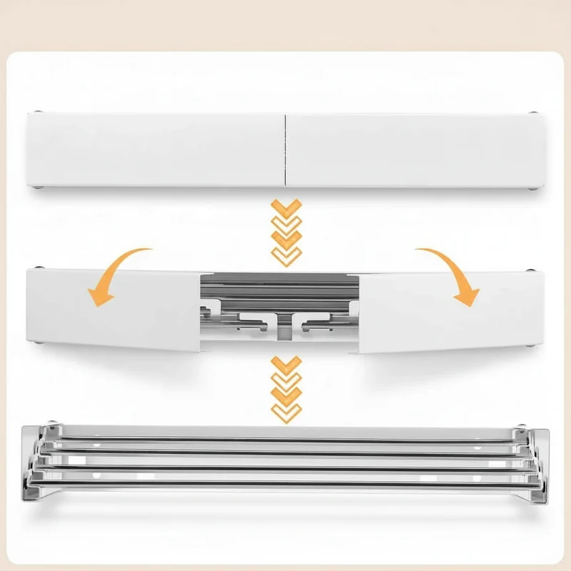 Étendoir à linge mural rabattable inox pliable