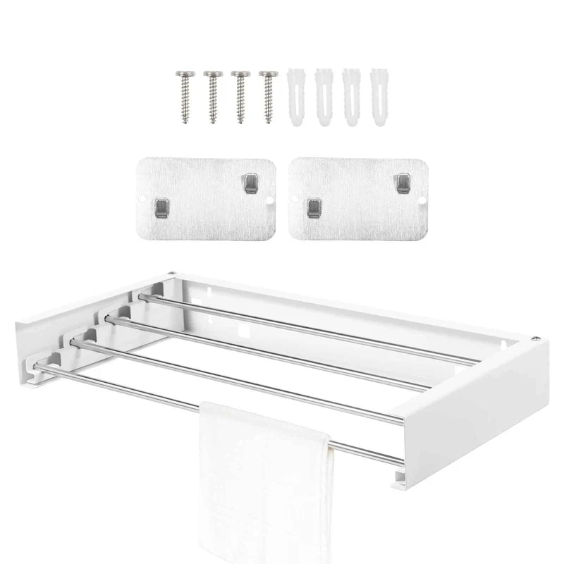 Étendoir à linge mural rabattable inox pliable