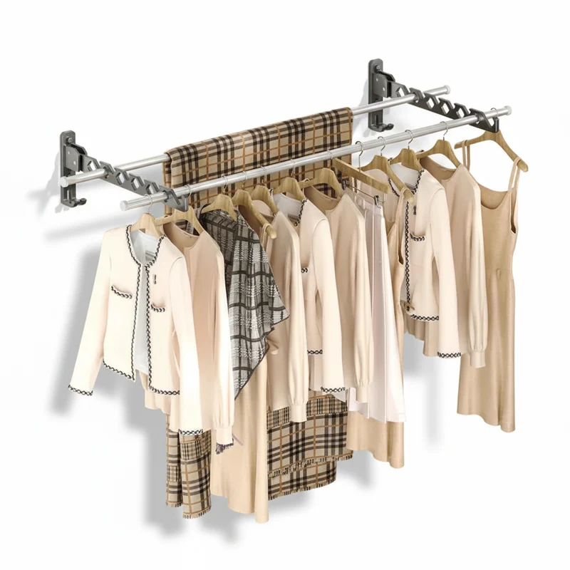 Étendoir à linge mural rabattable aluminium pliable