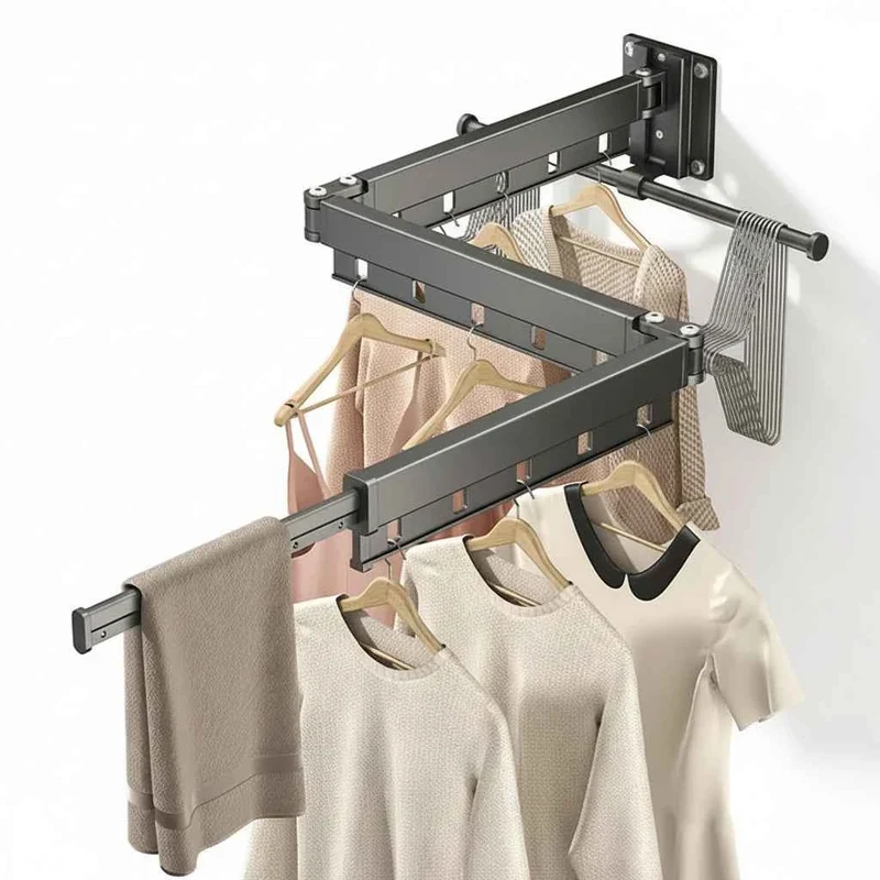 Étendoir à linge mural rabattable aluminium pliable