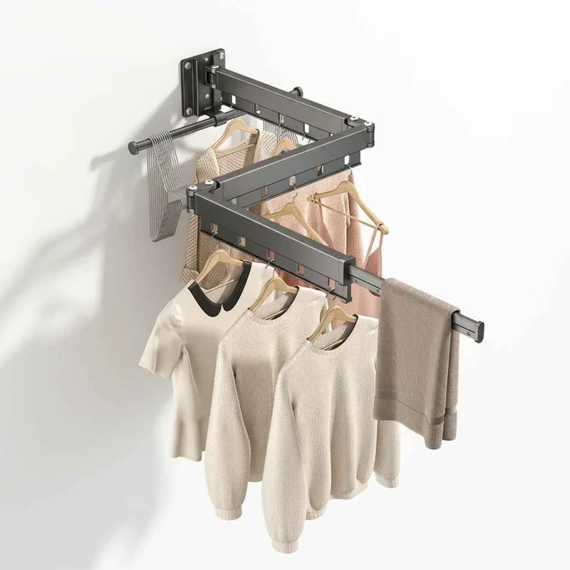 Étendoir à linge mural rabattable aluminium pliable