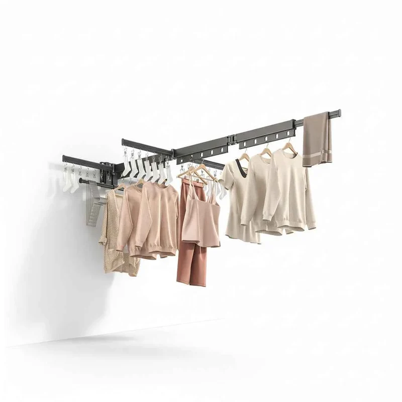 Étendoir à linge mural rabattable aluminium pliable