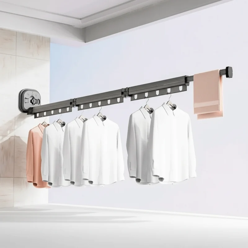 Étendoir à linge mural rétractable en aluminium