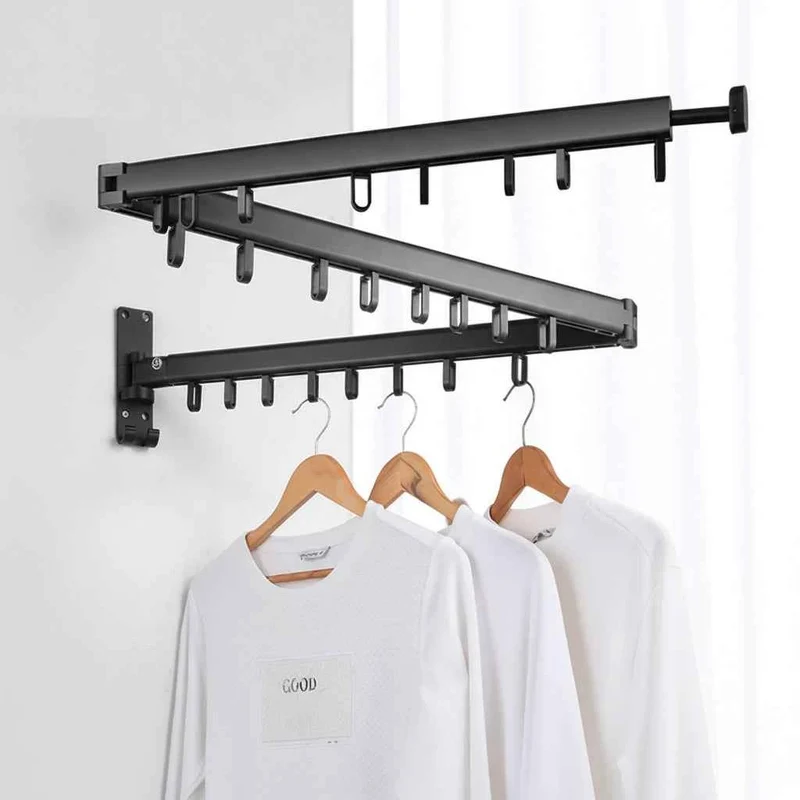 Étendoir à linge mural rétractable en aluminium pliable
