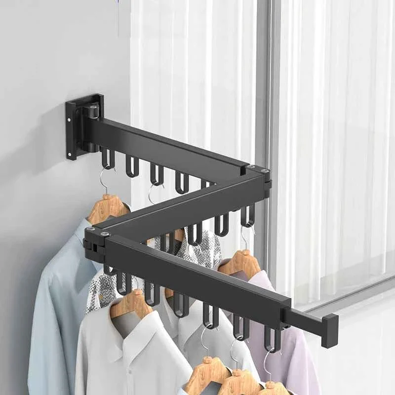 Étendoir à linge mural rétractable en aluminium pliable