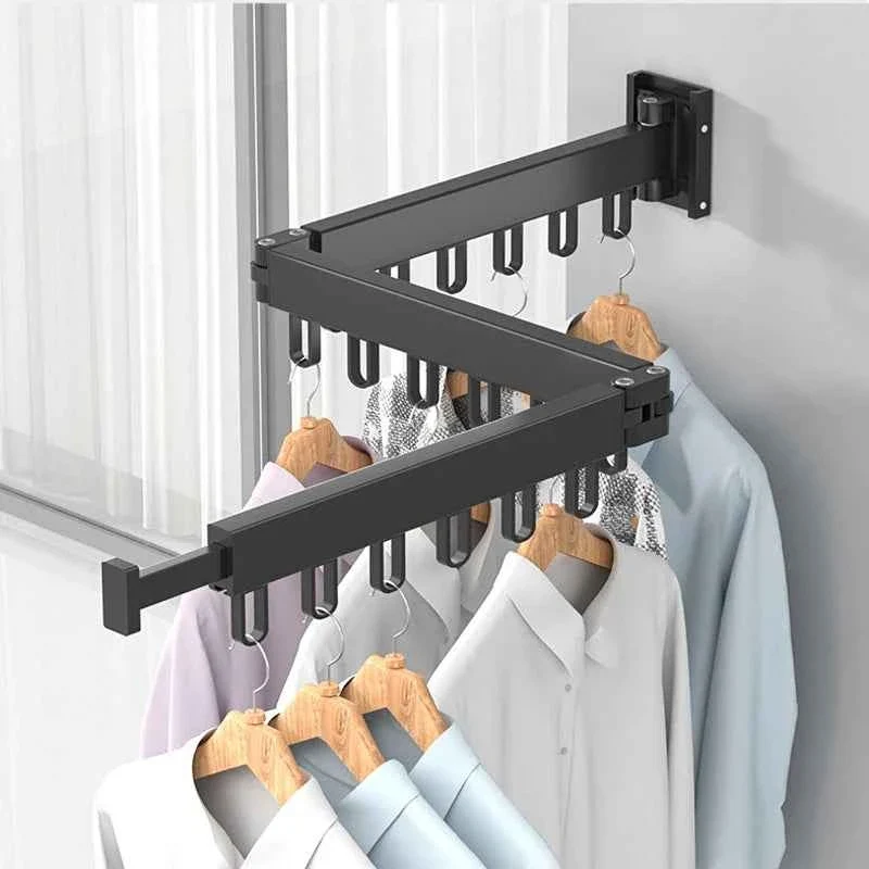 Étendoir à linge mural rétractable en aluminium pliable