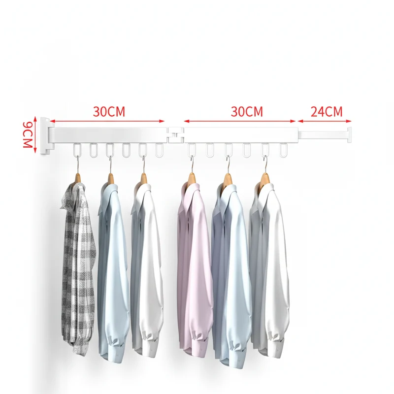 Étendoir à linge mural rétractable en aluminium pliable