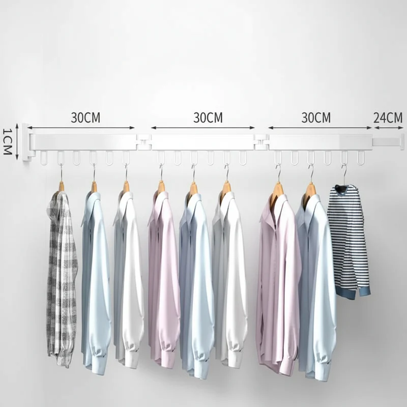 Étendoir à linge mural rétractable en aluminium pliable