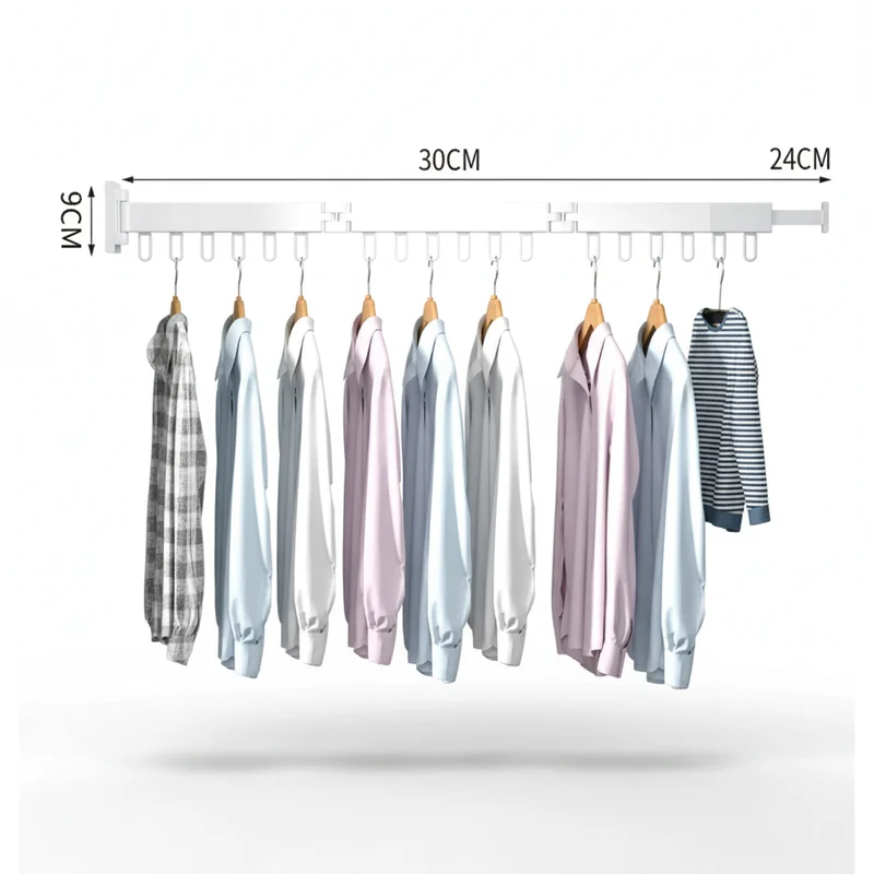Étendoir à linge mural rétractable en aluminium pliable