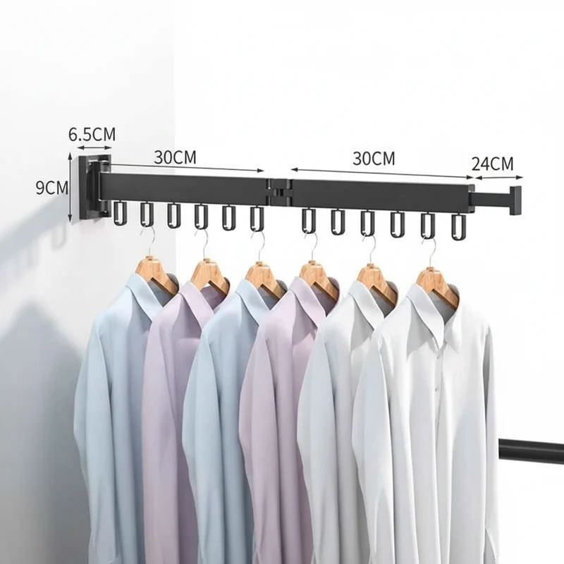Étendoir à linge mural rétractable en aluminium pliable