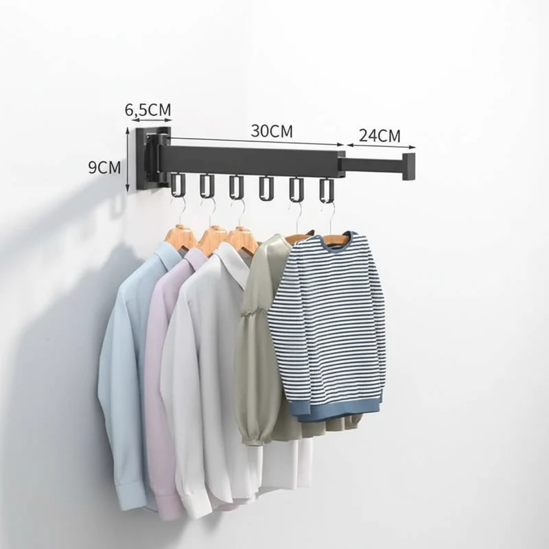 Étendoir à linge mural rétractable en aluminium pliable