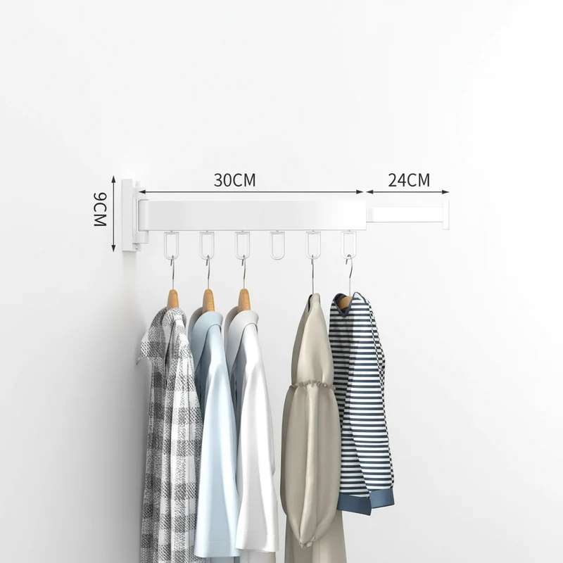 Étendoir à linge mural rétractable en aluminium pliable