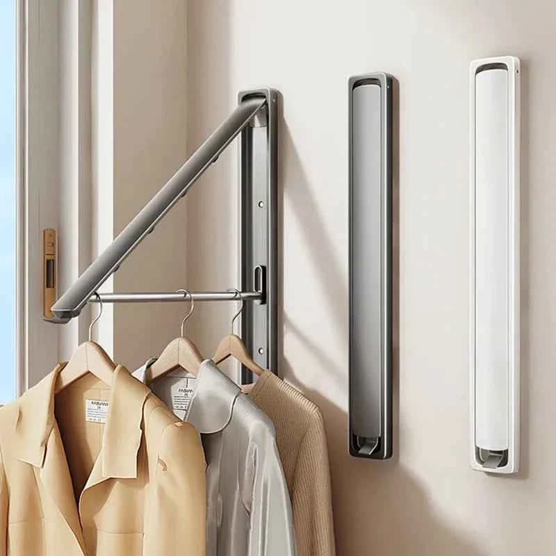 Étendoir à linge mural rétractable en aluminium pliable