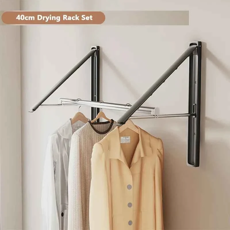 Étendoir à linge mural rétractable en aluminium pliable