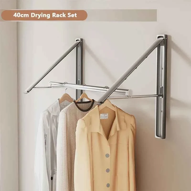 Étendoir à linge mural rétractable en aluminium pliable