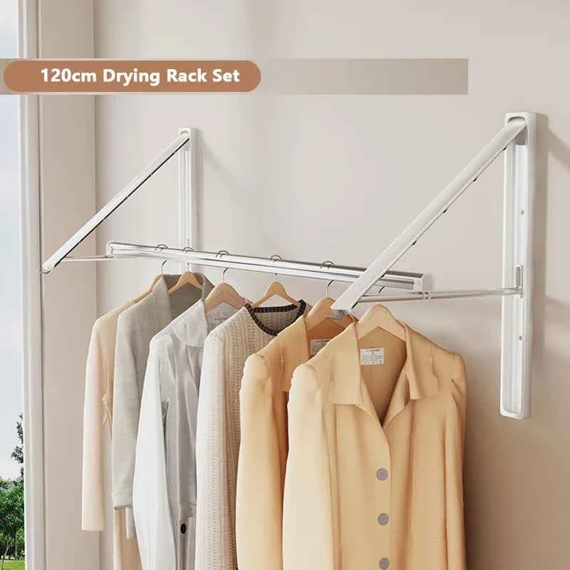 Étendoir à linge mural rétractable en aluminium pliable