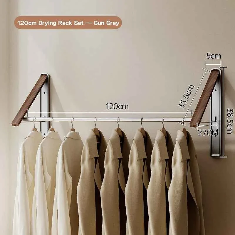 Étendoir à linge mural rétractable en aluminium pliable