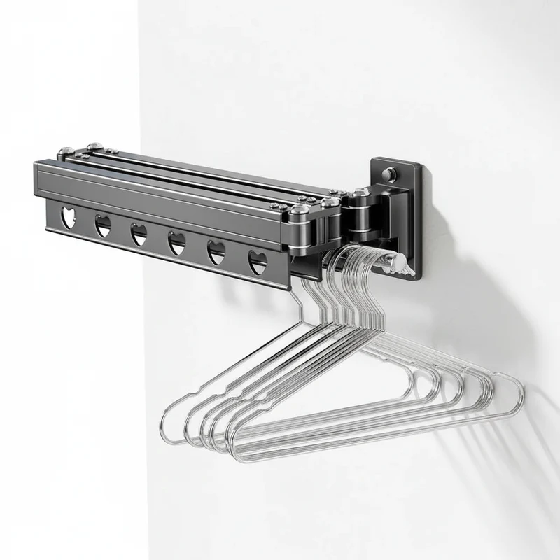 Étendoir à linge mural rétractable en aluminium pliable