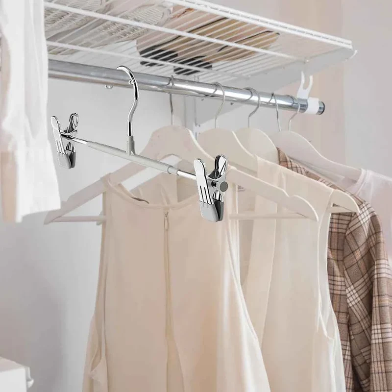 Cintre pour étendoir à linge inox à pinces ajustables