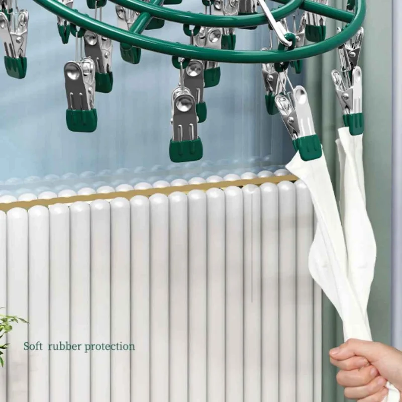 Petit étendoir à linge rond 24 pinces pliable