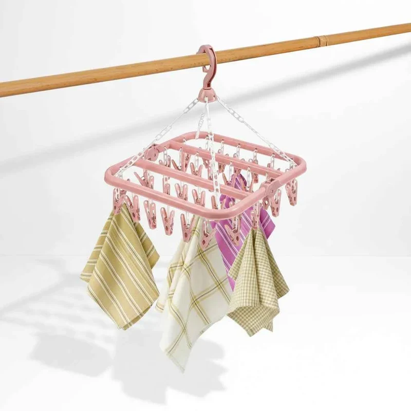 Petit étendoir à linge 32 pinces pliable