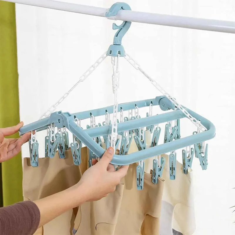 Petit étendoir à linge 32 pinces pliable
