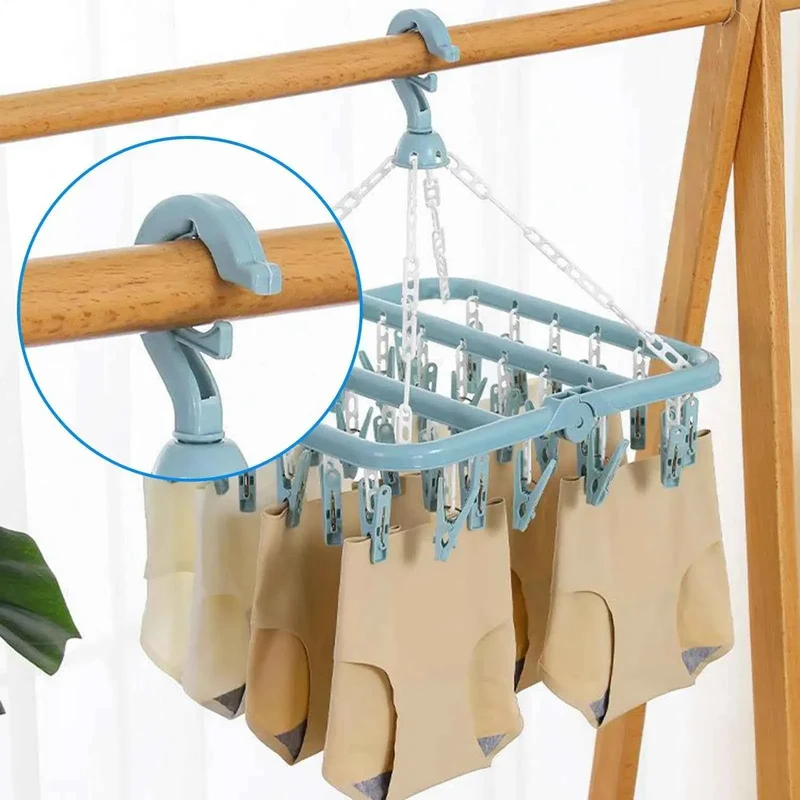 Petit étendoir à linge 32 pinces pliable