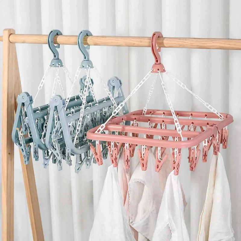 Petit étendoir à linge 32 pinces pliable