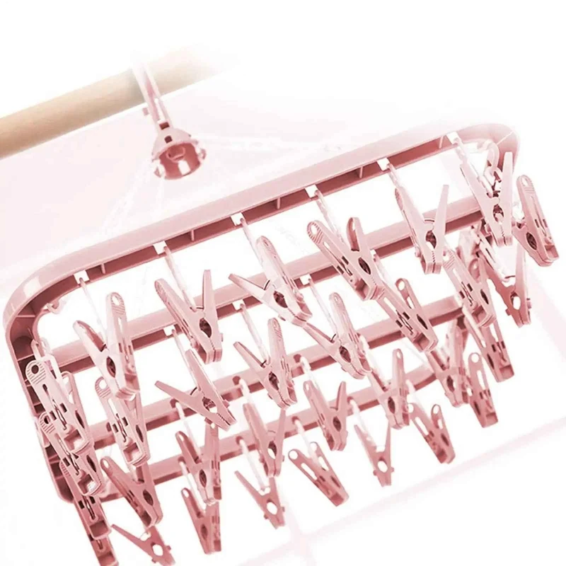 Petit étendoir à linge 32 pinces pliable