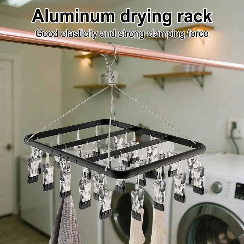 Étendoir à linge en aluminium avec 36 pinces
