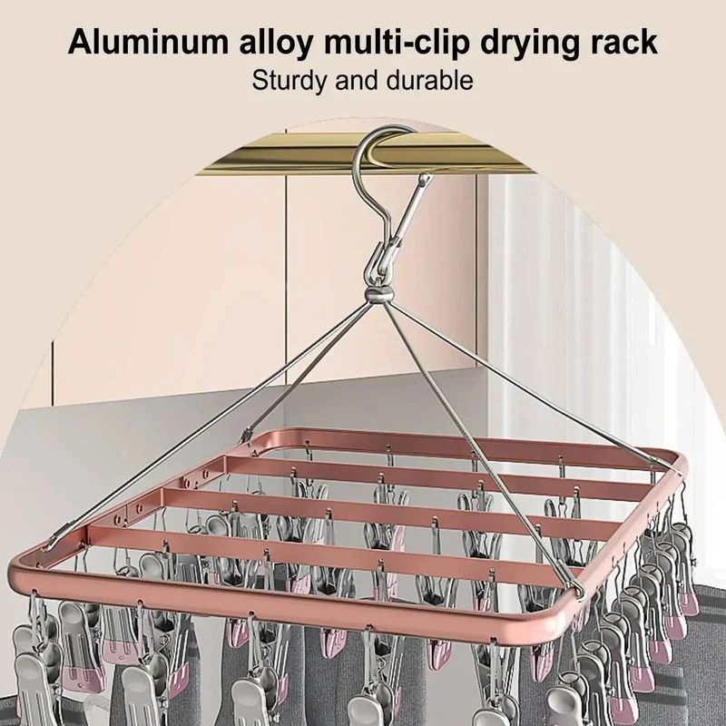 Étendoir à linge en aluminium avec 36 pinces