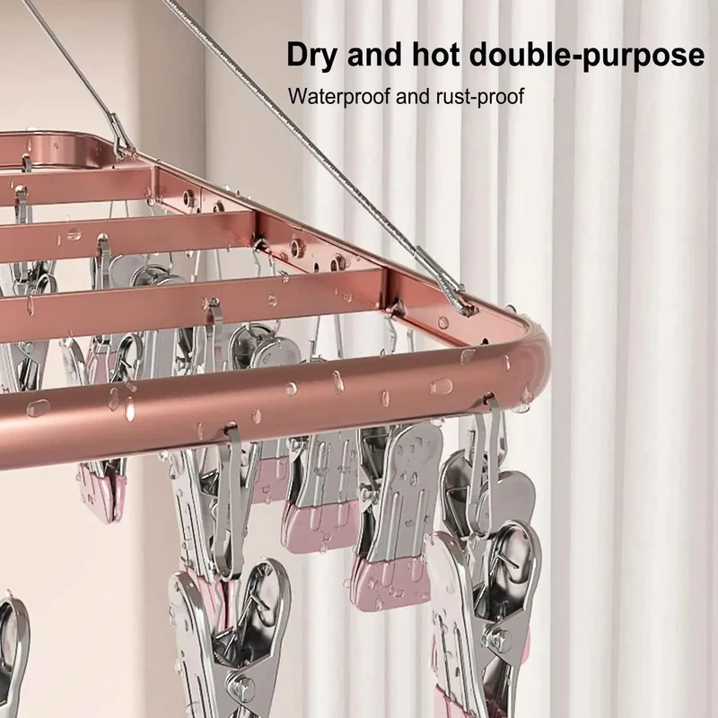Étendoir à linge en aluminium avec 36 pinces