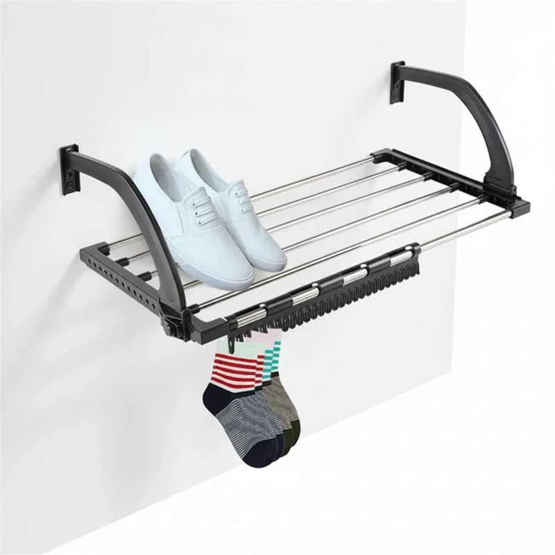 Étendoir à linge pour balcon pliable inox
