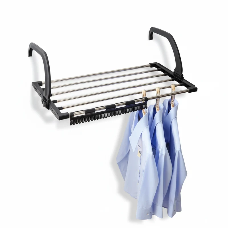 Étendoir à linge pour balcon pliable inox