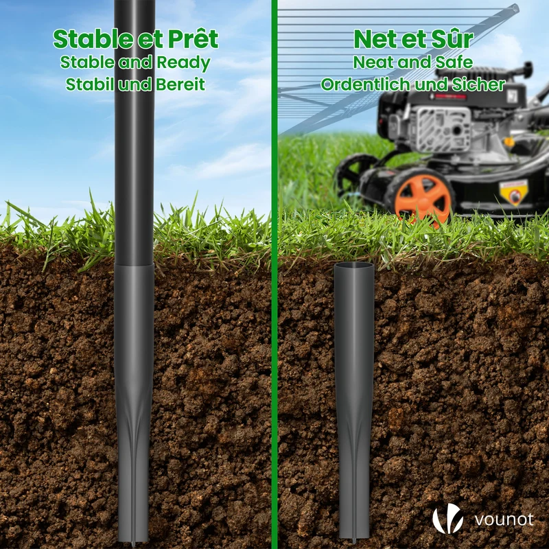 Etendoir a Linge Exterieur Rotatif avec housse de protection et Surface etendage 50m Noir