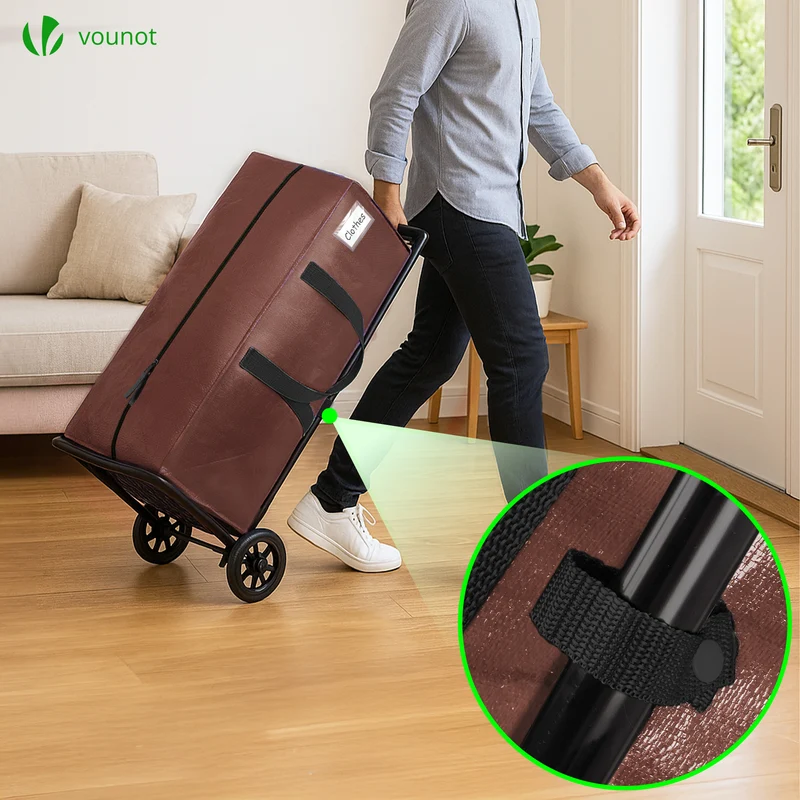 Lot de 10 sacs de demenagement grand format avec sangles et poignee marron