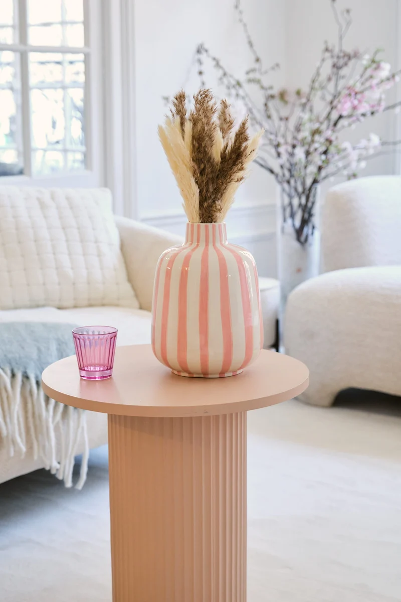 Milan Vase d coratif ray rose en c ramique
