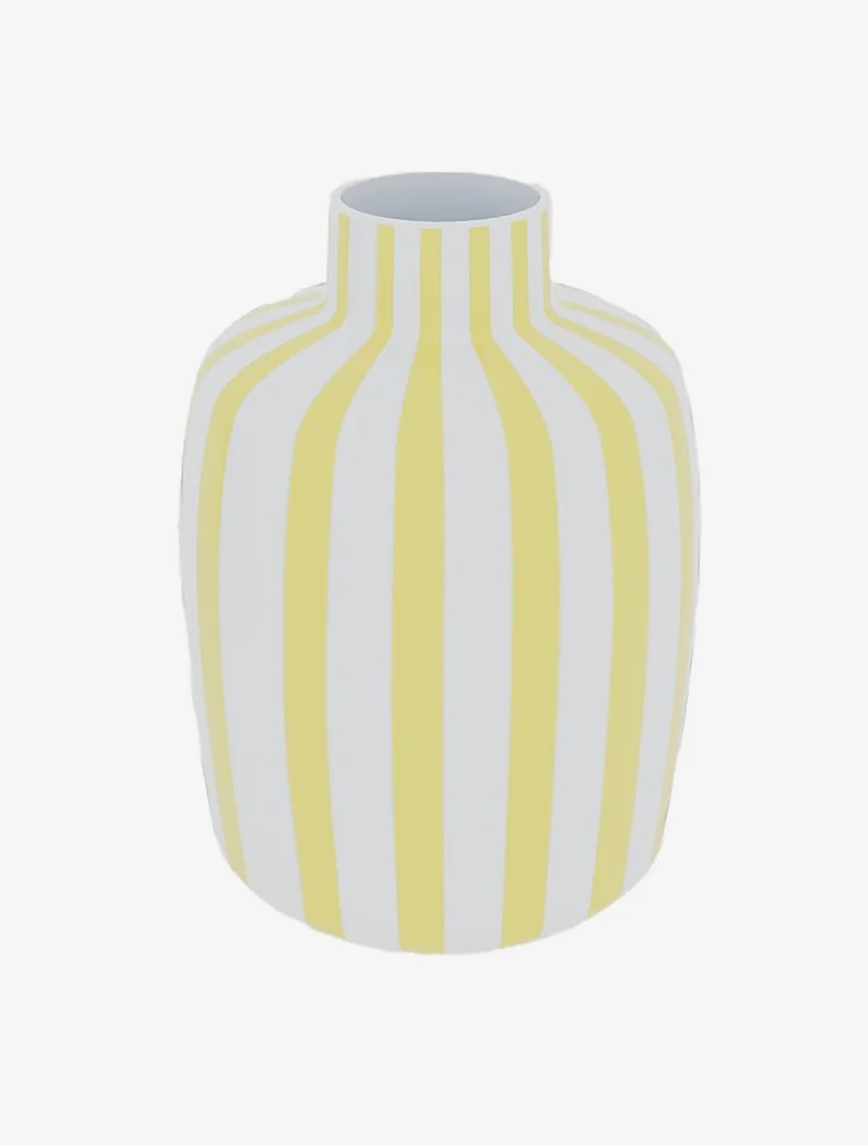 Milan Vase d coratif ray jaune en c ramique
