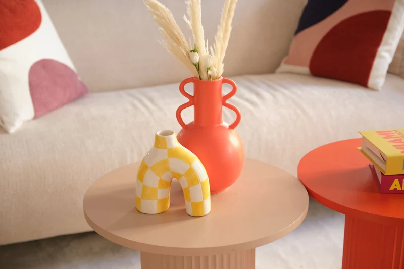 Vase amphore 4 poign es en c ramique orange terracotta Florence