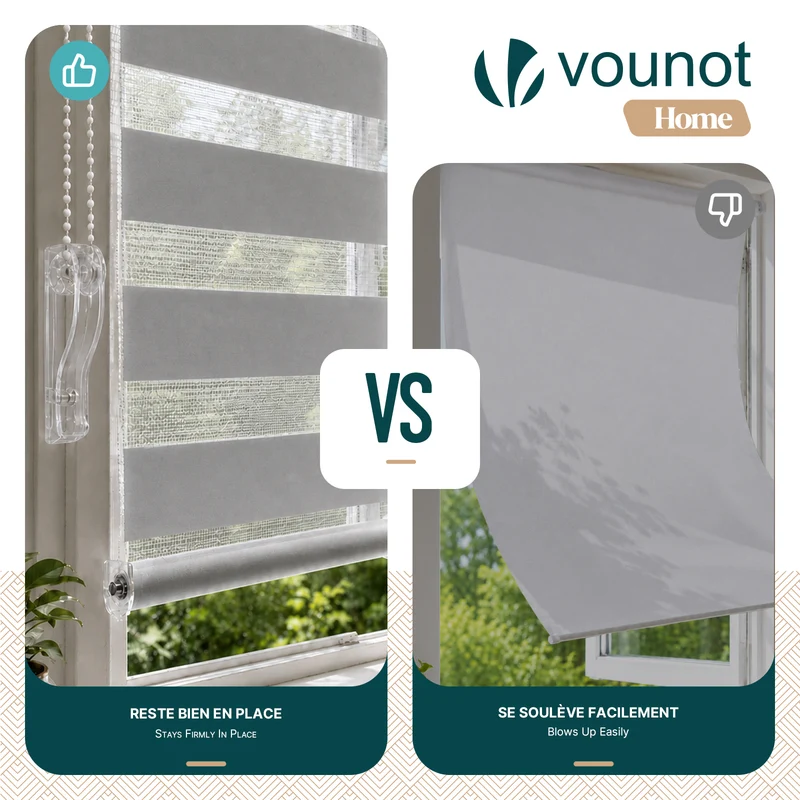 Store enrouleur jour nuit double 55x150cm Gris
