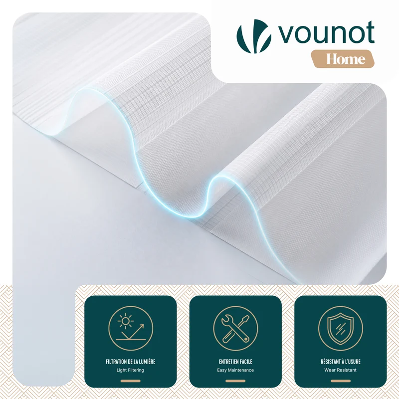 Lot de 2 Store enrouleur jour nuit double 100x150cm Blanc
