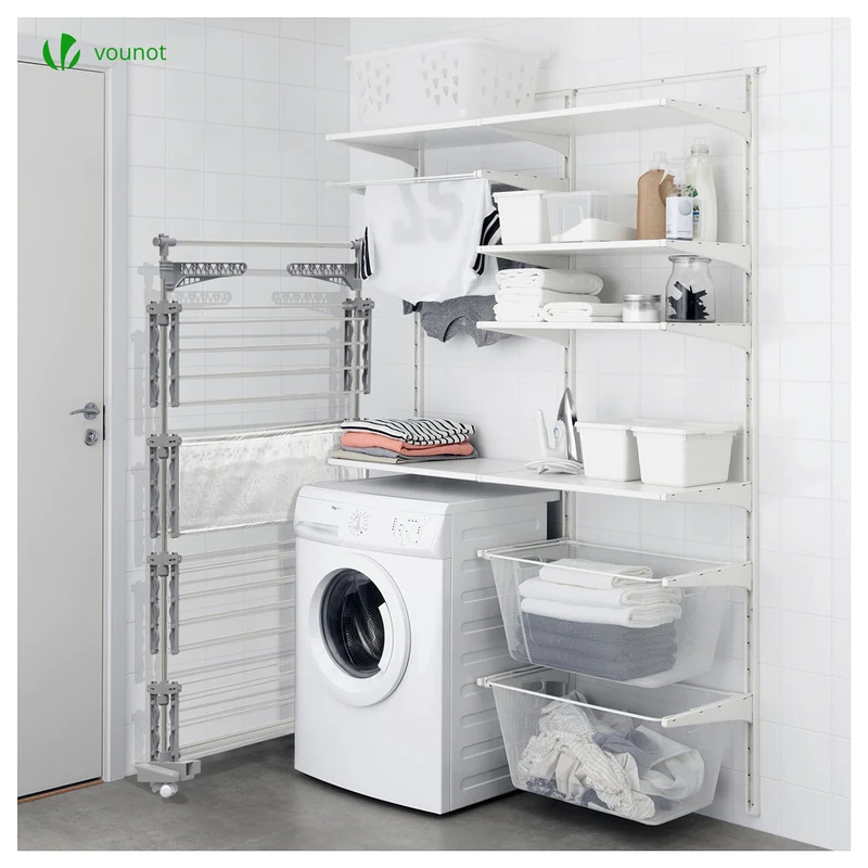 Sechoir a linge etendoir ailes pliables 4 niveaux avec maille