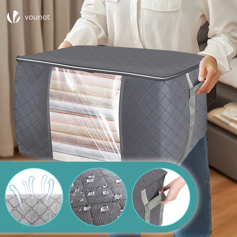 Lot de 9 sac de rangement sous vide Non Tisse XXL gris