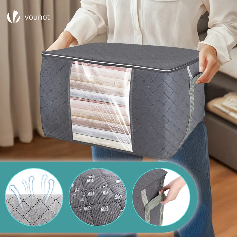 Lot de 7 sac de rangement sous vide Non Tisse XXL gris