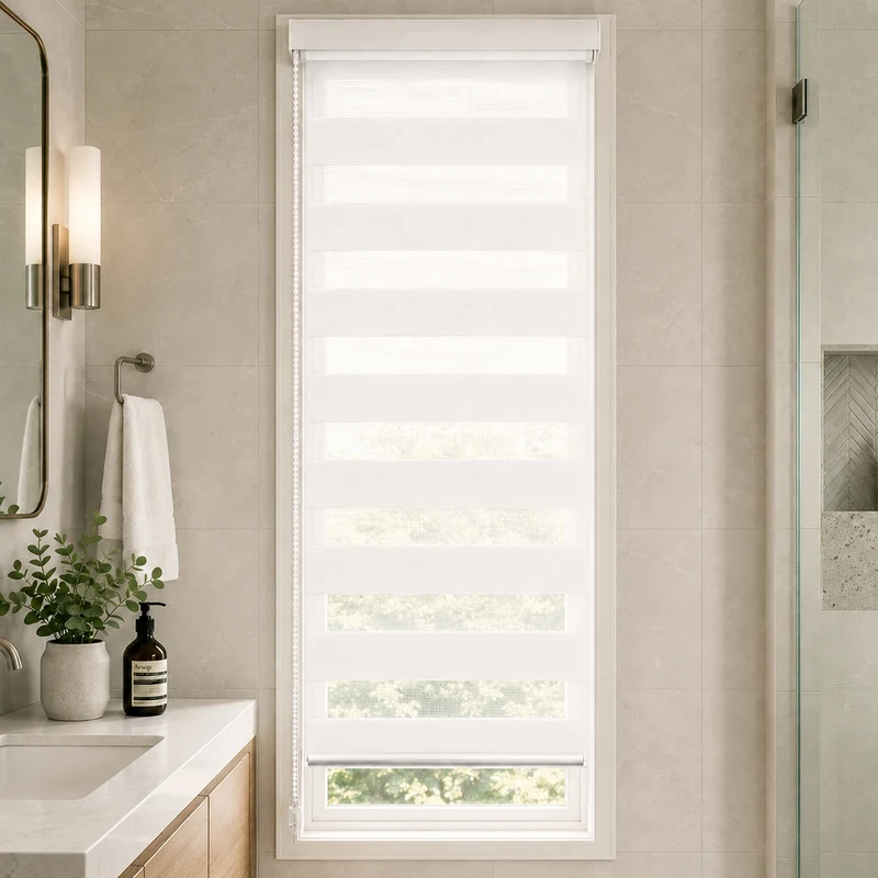 Store enrouleur jour nuit double 55x150cm Blanc