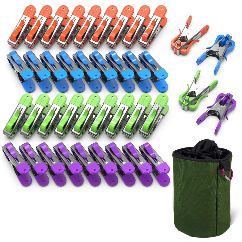 Pince a linge lot 40 pcs INOX avec sac de rangement