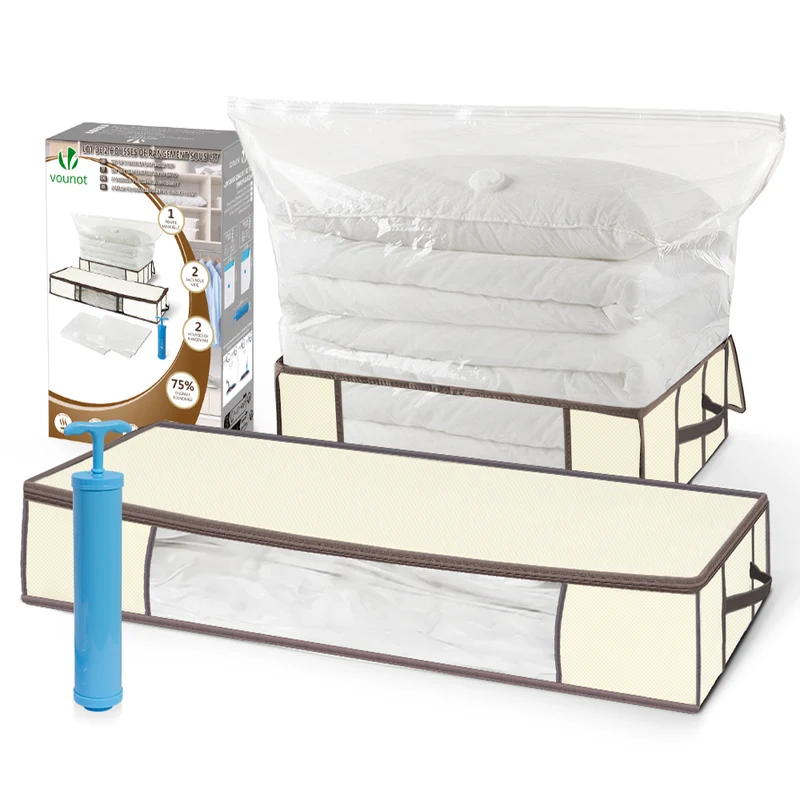 Lot de 5 Housses de rangement sous vide sous lit
